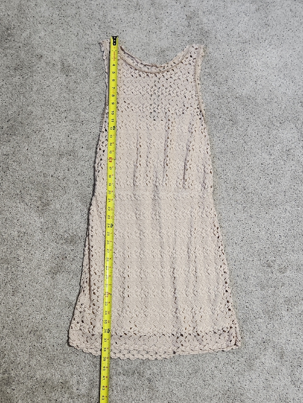 Free People Lily Lace Crochet Blouson Mini Dress in Natural Size Medium - Picture 7 of 11